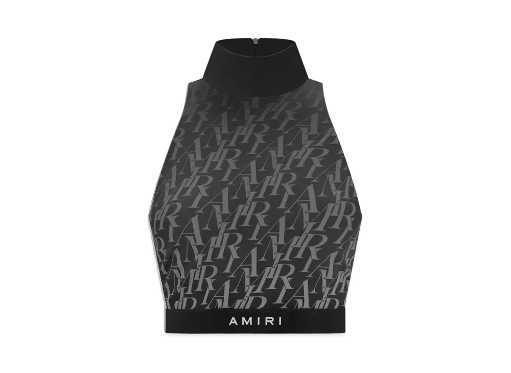 AMIRI Burnout Mock Neck Top "Black"