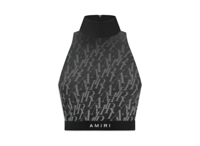 AMIRI Burnout Mock Neck Top "Black"