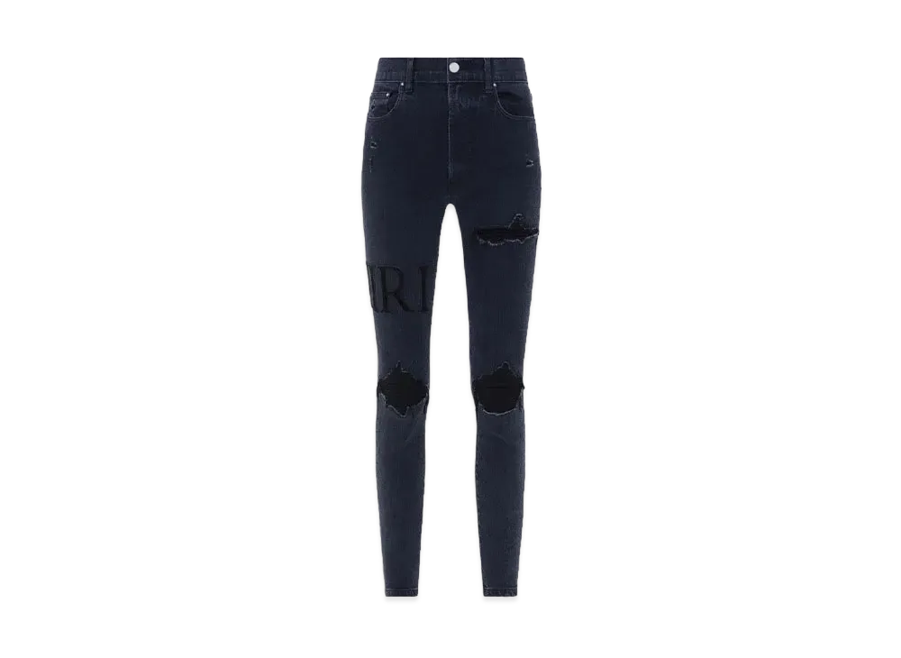 AMIRI Serif Logo Jean "Faded Black"