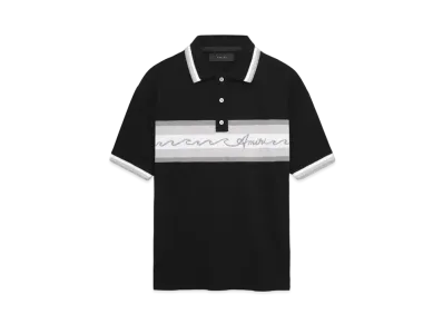 AMIRI Wave Baja Stripe Polo "Black"