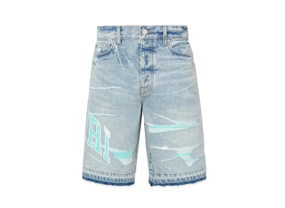 AMIRI Varsity Logo Repair Short "Perfect Indigo"