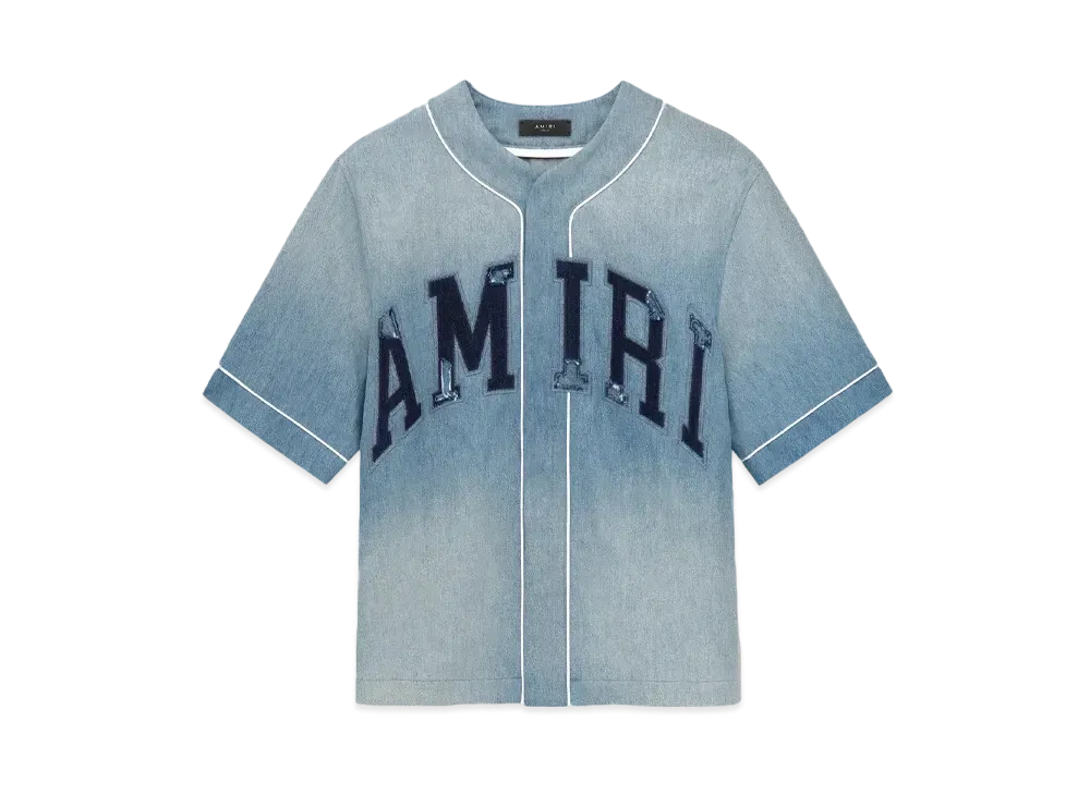 AMIRI Sunfaded Baseball Shirt "Perfect Indigo"