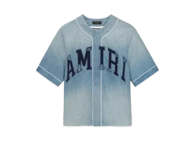 AMIRI Sunfaded Baseball Shirt "Perfect Indigo"