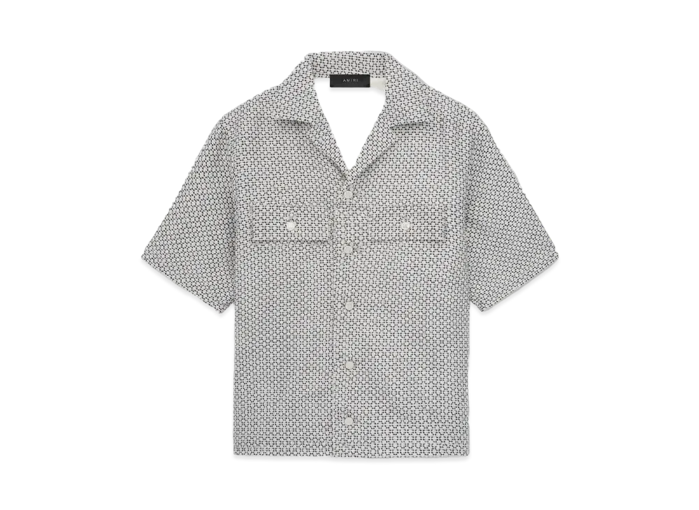AMIRI Tweed Camp Shirt "Cerulean"