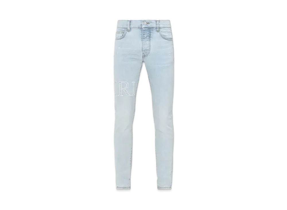 AMIRI Bandana Jacquard Logo Jean "Sky Indigo"