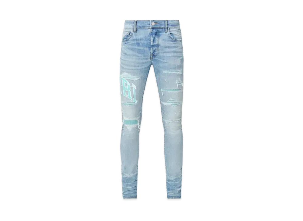 AMIRI Varsity Logo Repair Jean "Perfect Indigo"