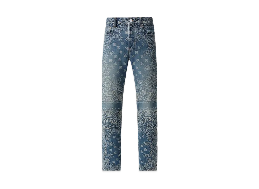 AMIRI Bandana Jacquard Straight Jean "Dark Indigo"