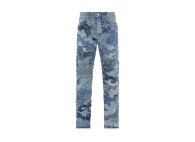 AMIRI Patchwork Camo Straight Jean "Perfect Indigo"