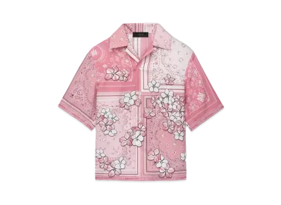 AMIRI Bandana Floral Bowling Shirt "Flamingo Pink"