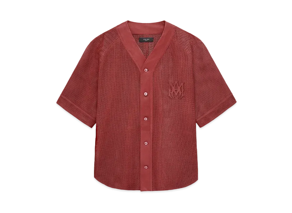 AMIRI MA Perforated Baseball Shirt "Sun Dried Tomato"