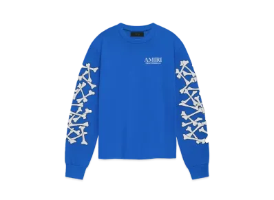 AMIRI Bones Stacked Long Sleeve Tee "Blue"