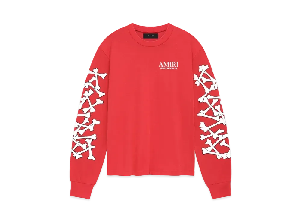 AMIRI Bones Stacked Long Sleeve Tee "Red"