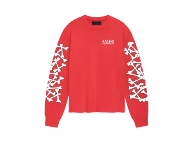 AMIRI Bones Stacked Long Sleeve Tee "Red"