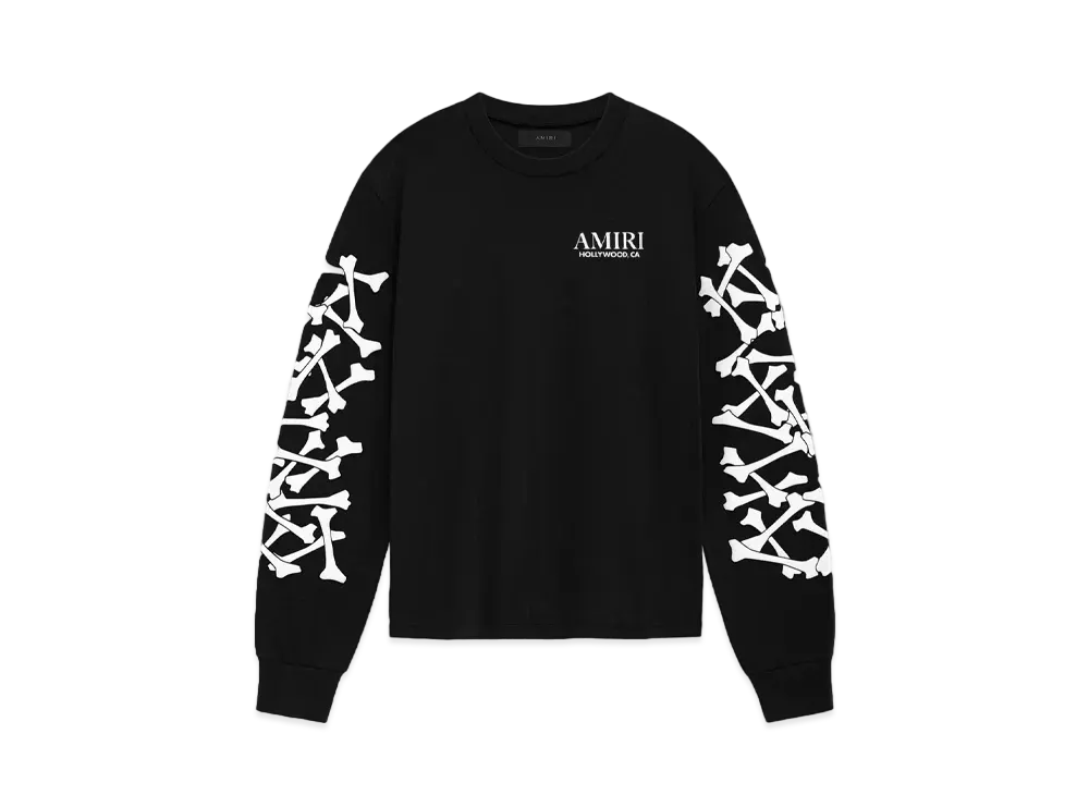 AMIRI Bones Stacked Long Sleeve Tee "Black"