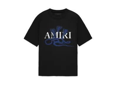 AMIRI Glitter Poison Logo Skater Tee "Black Blue"
