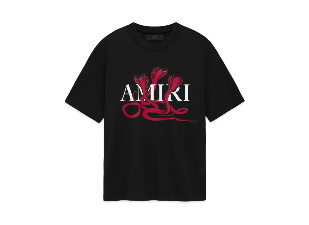 AMIRI Glitter Poison Logo Skater Tee "Black Red"