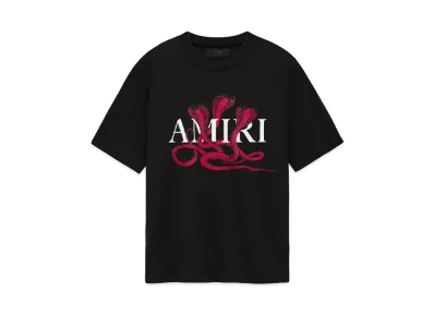 AMIRI Glitter Poison Logo Skater Tee "Black Red"