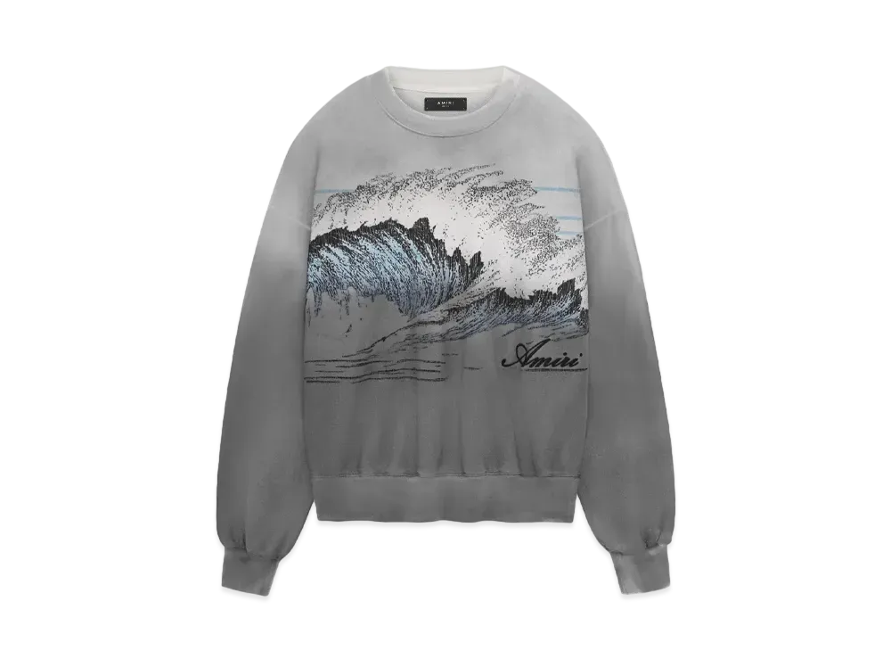 AMIRI Vintage Wave Oversized Crew "Black"