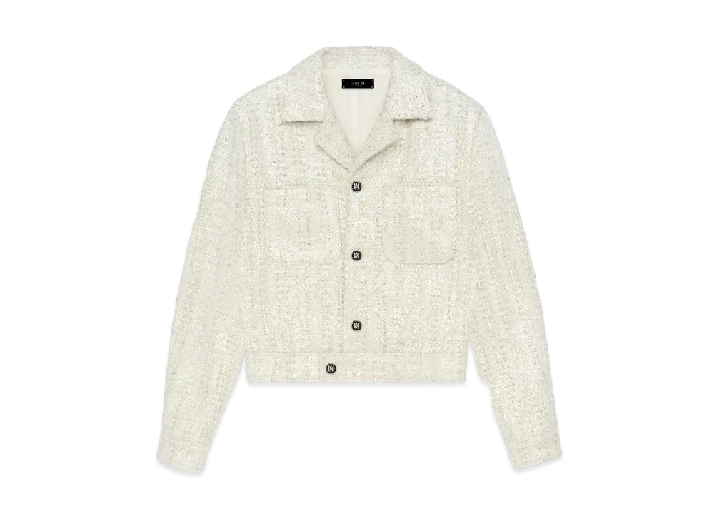 AMIRI Sequin Boucle Shirt Jacket "Alabaster"