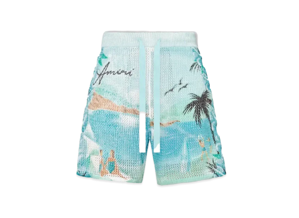 AMIRI Paradise Crochet Short "Cerulean"