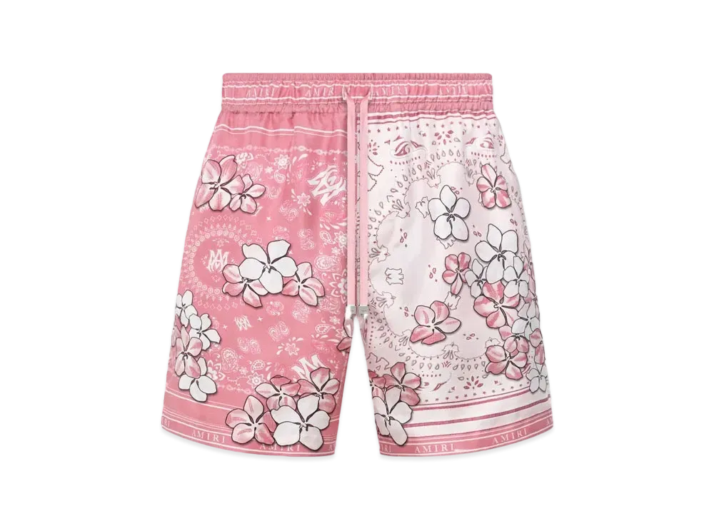 AMIRI Bandana Floral Short "Flamingo Pink"
