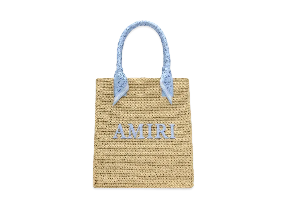 AMIRI Raffia Tote "Blue"