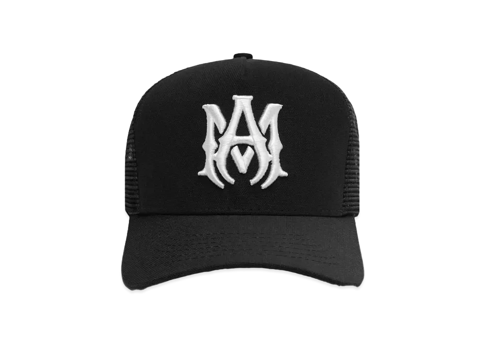 AMIRI MA Logo Trucker Hat "Black/White"
