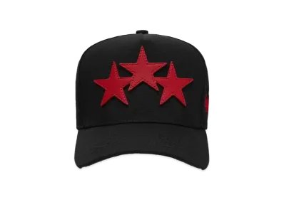AMIRI Three Star Staggered AMIRI Full Canvas Hat "Black/Red"