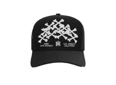AMIRI Bones Stacked Trucker Hat "Black"