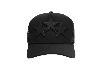 AMIRI 3 Star Trucker Hat "Black/Black"