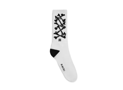 AMIRI Bones Stacked Socks "White/Black"