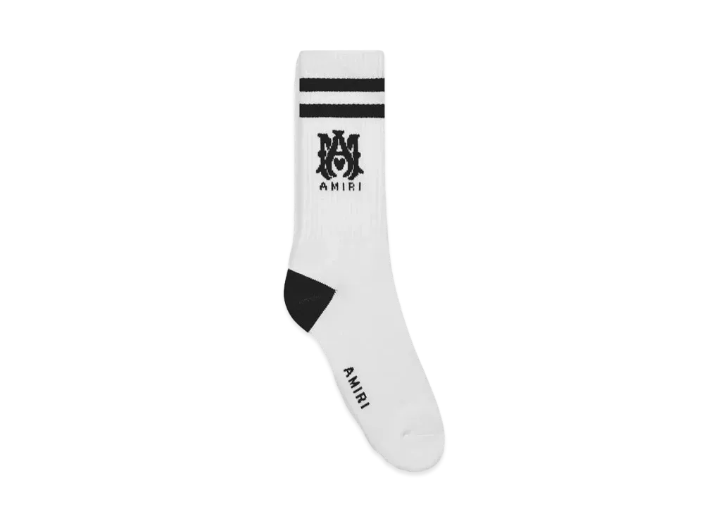 AMIRI MA Core Logo Socks "White/Black"