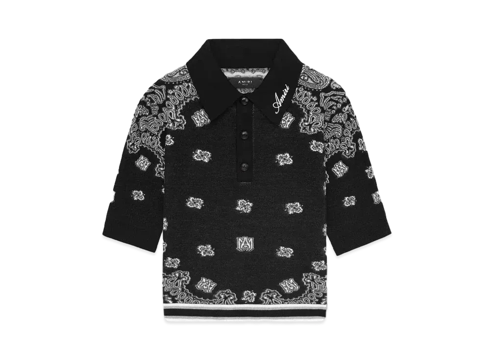 AMIRI Women's Bandana Polo "Black"