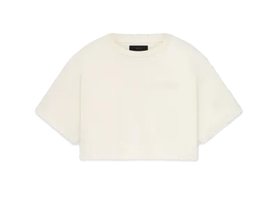 AMIRI Women's Embroidered Cropped Tee "Alabaster"