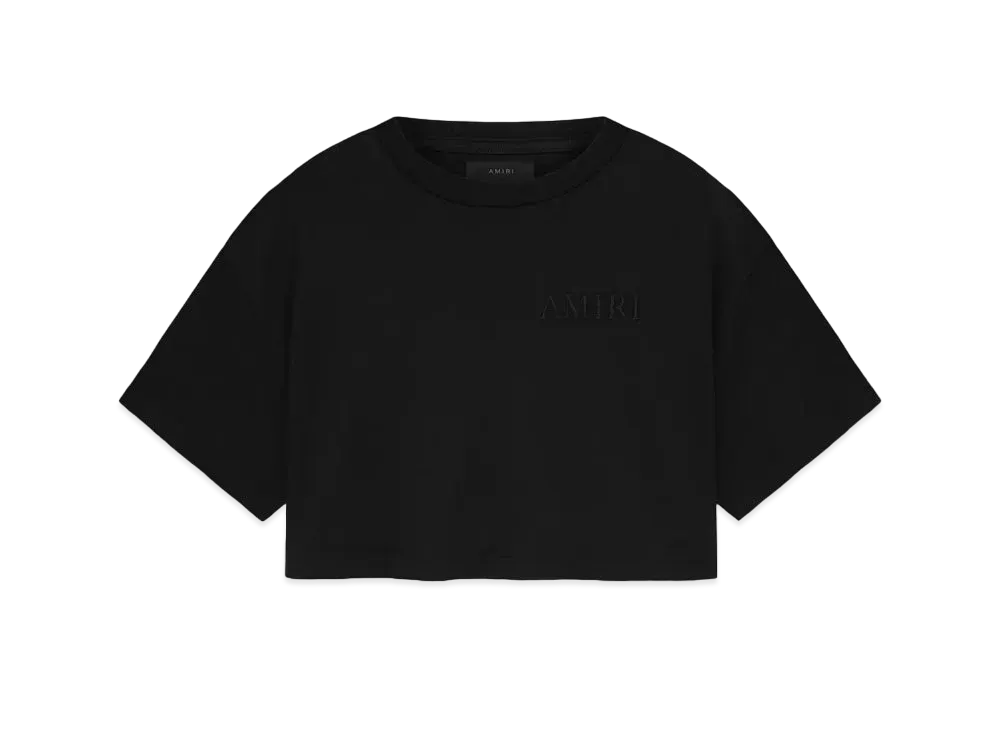 AMIRI Women's Embroidered Cropped Tee "Black"