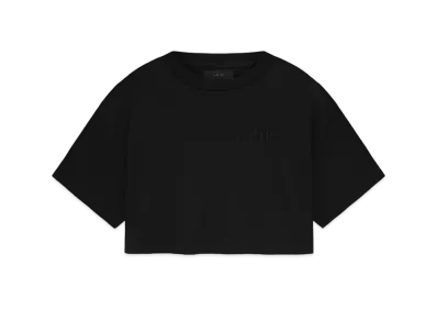 AMIRI Women's Embroidered Cropped Tee "Black"