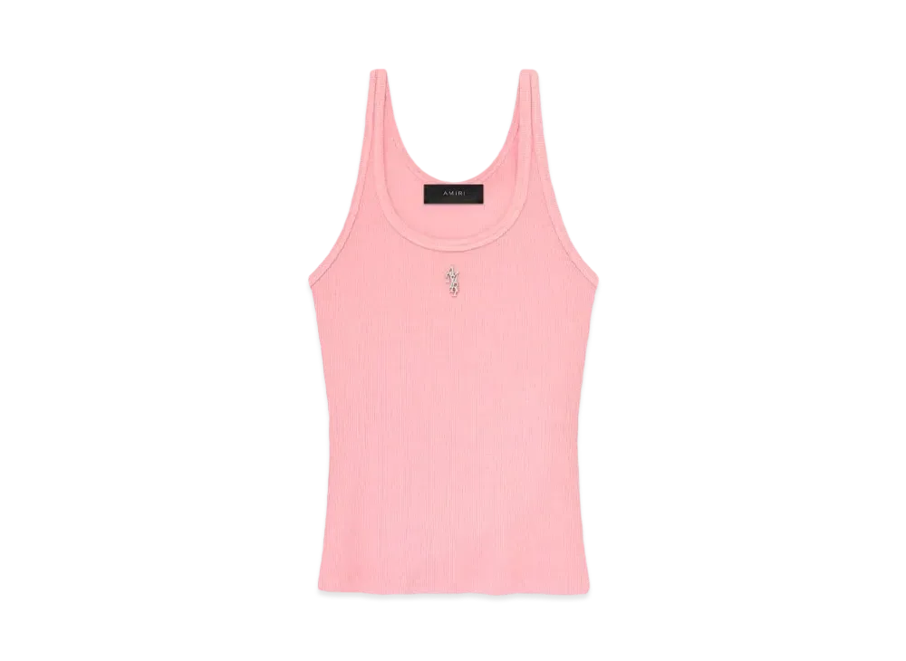 AMIRI Women's Stacked Ribbed Tank "Flamingo Pink"