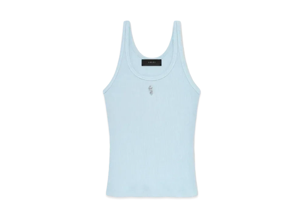 AMIRI Women's Stacked Ribbed Tank "Cerulean"