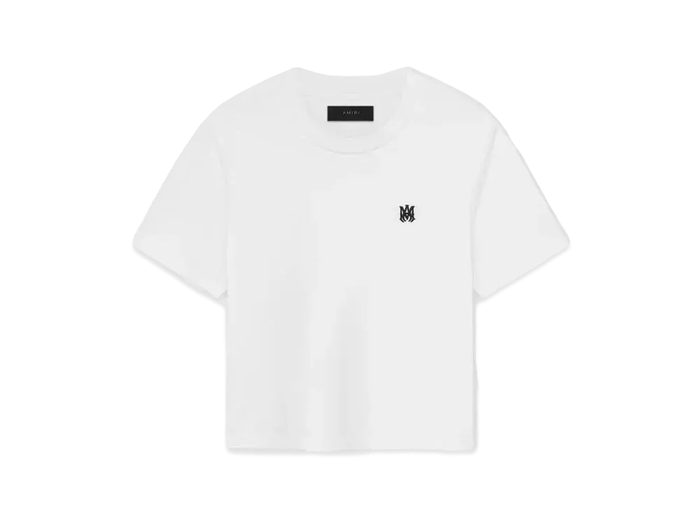 AMIRI Women's MA Embroidered Baby Tee "White"