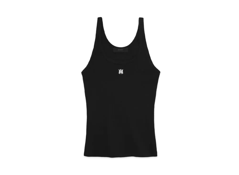 AMIRI Women's MA Embroidered Ribbed Tank "Black"