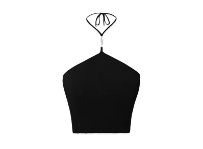 AMIRI Women's Stacked Halter Top "Black"