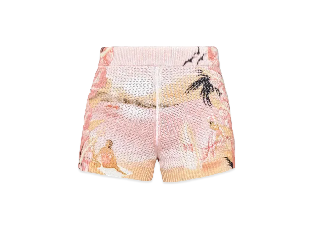 AMIRI Women's Paradise Crochet Short "Rose Water"
