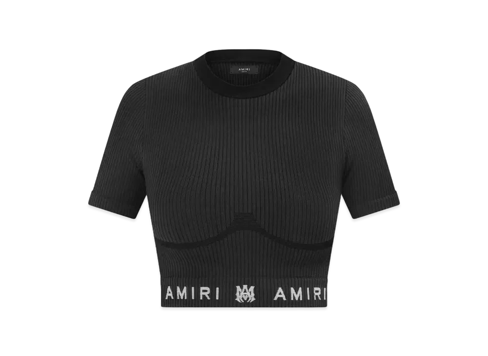AMIRI Women'S MA Ribbed Seamless S/S Top "Black"