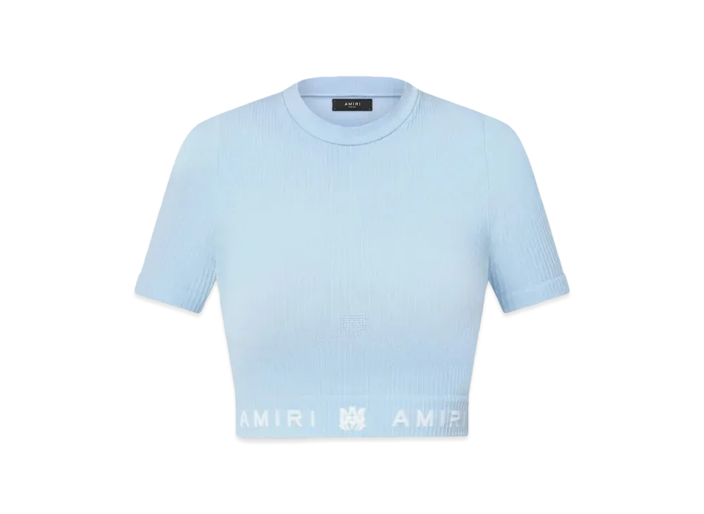 AMIRI Women'S MA Ribbed Seamless S/S Top "Cerulean"