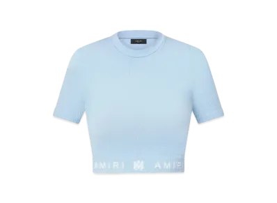 AMIRI Women'S MA Ribbed Seamless S/S Top "Cerulean"
