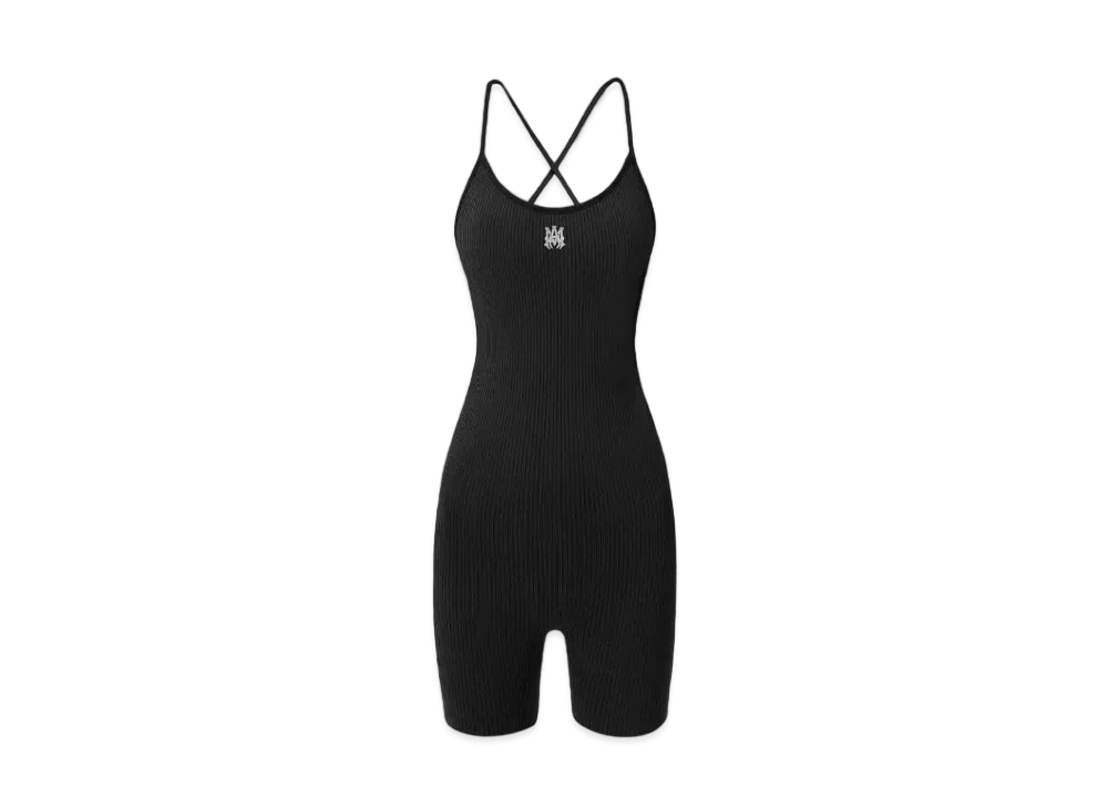 AMIRI Women'S MA Ribbed Seamless Romper "Black"