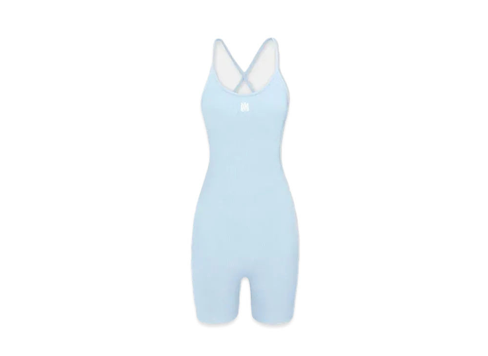 AMIRI Women'S MA Ribbed Seamless Romper "Cerulean"