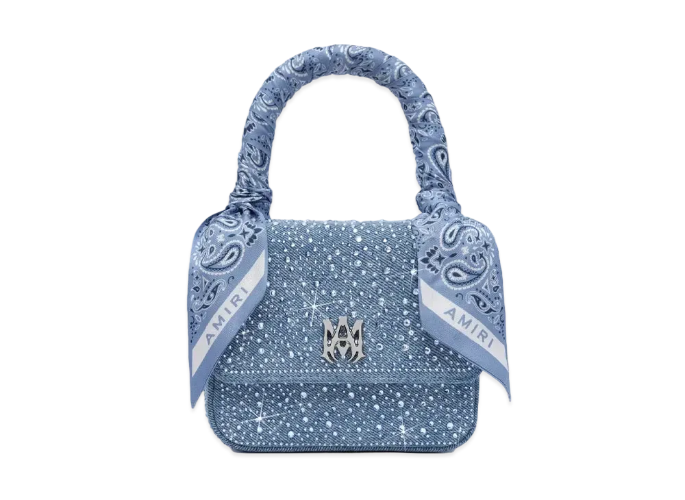 AMIRI Crystal Denim Micro MA Bag "True Blue"