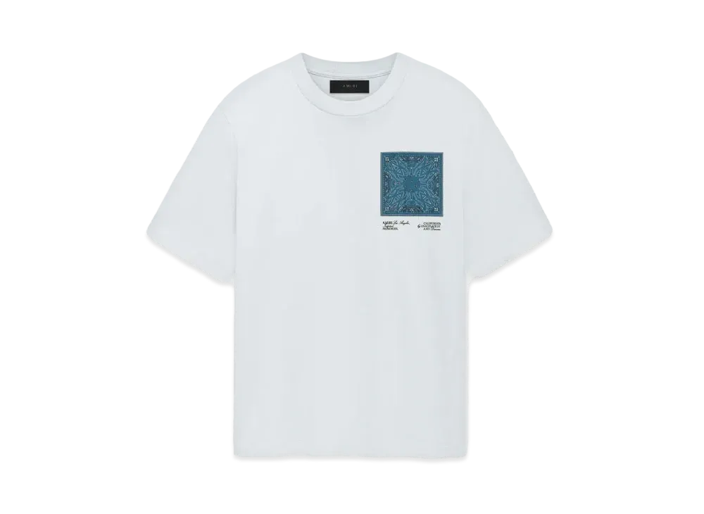 AMIRI Ma Bandana Silk Applique Tee "Ice"