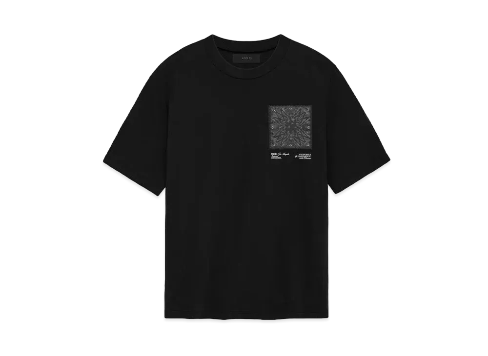 AMIRI Ma Bandana Silk Applique Tee "Black"